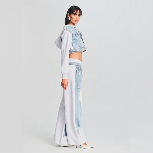 SER.O.YA ORSON WIDE LEG JOGGER SWEATPANTS, TIDAL, MEDIUM - Picture 3 of 16